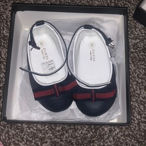 Gucci navy blue dress. Matching shoes size 2infant
